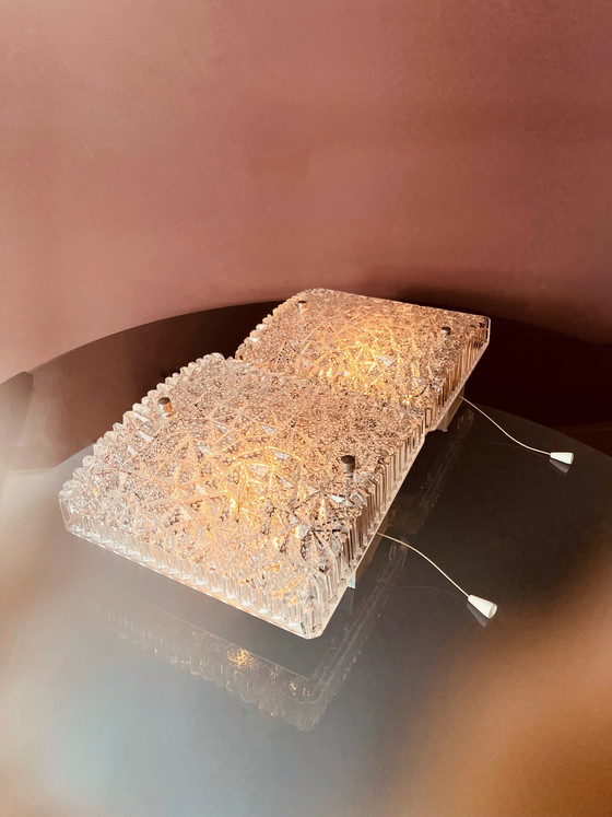 Image 1 of Set Hoffmeister Eisglas-Wandlampen