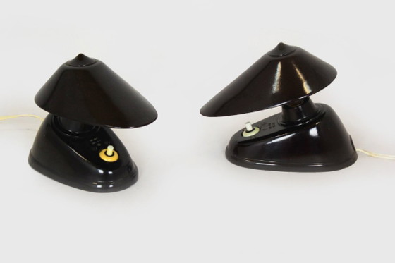 Image 1 of Bauhaus Bakelite Table Lamps from Esc, 1940s, Set of 2