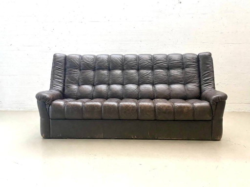 Vintage Leder Sofa Modular Style, 1970er Jahre – 3 5 zitsbanken, Leather
