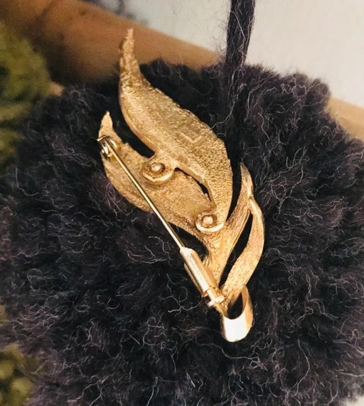 Broche feuille vintage