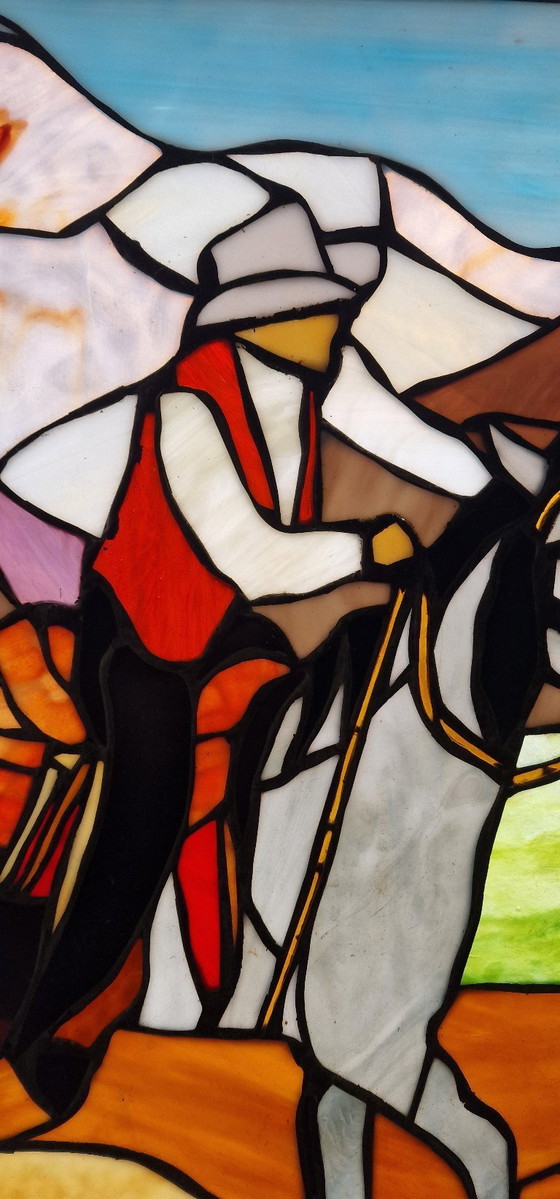 Image 1 of CB. Vitrail Cowboy à cheval