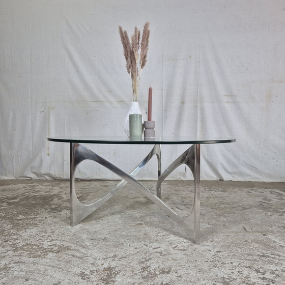 Image 1 of Knut Hesterberg, table basse vintage 1960 verre aluminium