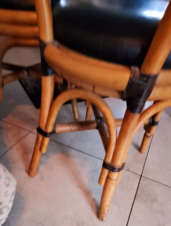 Set di 7 Sedie da pranzo vintage in rattan di Rausch Classics / Admacor Karlsruhe (anni '70) - Ottime (foto 4 di 7)