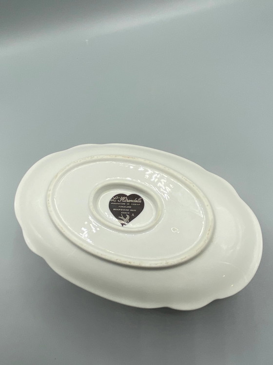 Jaren 80 L'Hirondelle Porseleinen Sauskom met Visdecor – Decoratieve objecten, Porcelain (photo 7 of 10)