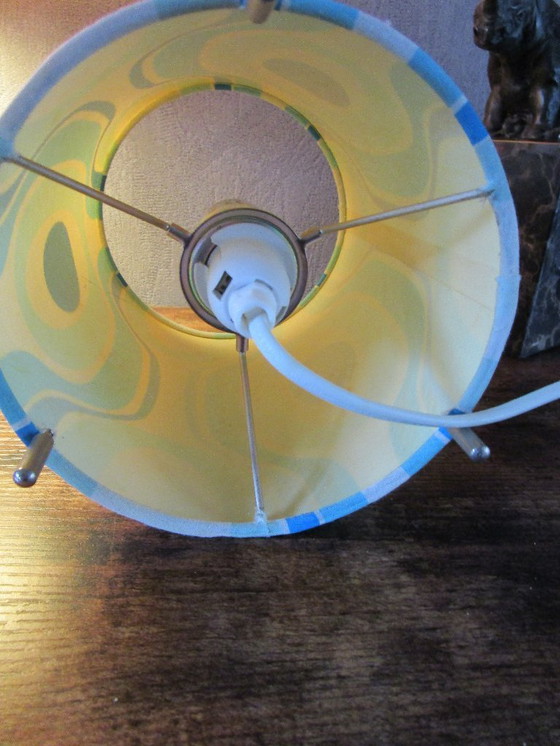Image 1 of Vintage fabric design lamp 22 cm blue/white