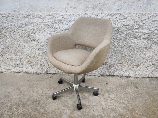 Sedia girevole a uovo moderna di metà secolo, sedia da ufficio Stol Kamnik vintage grigia