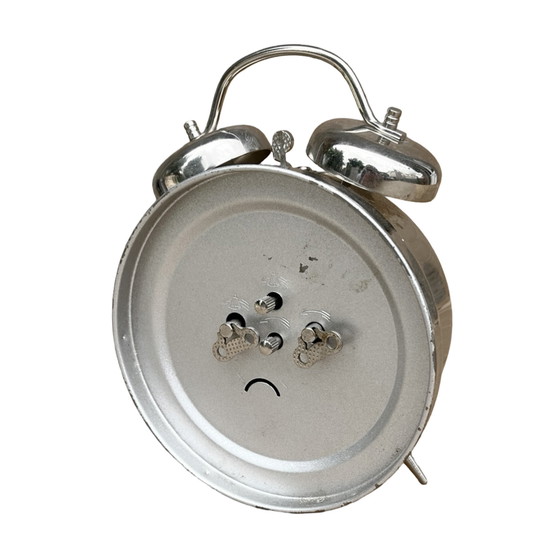 Image 1 of Silver metal mechanical alarm clock Anker, Germany, 1970s.