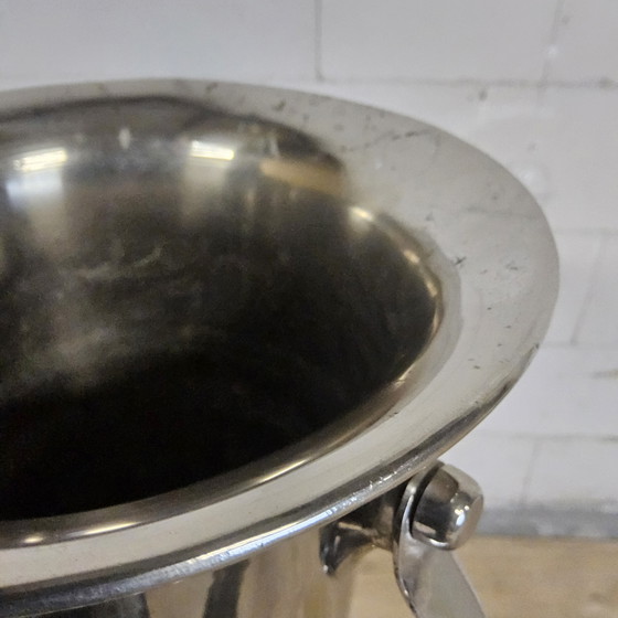 Image 1 of Art Deco Standing Silver-Colored Wine Cooler / Champagne Cooler (Nickel-Plated) / Champagne Holder
