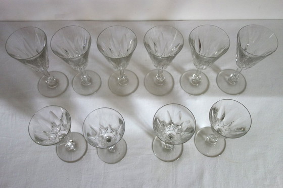Image 1 of 10 Baccarat Tourville pattern glasses
