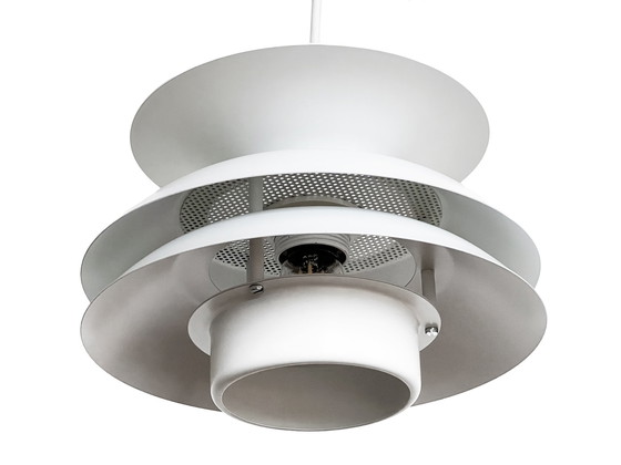 Image 1 of Middelgrote meerlaagse hanglamp van Kurt Wiborg voor Jeka Metaltryk, Denemarken 1970