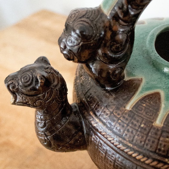 Image 1 of Teiera vietnamita vintage Bien Hoa, decorata con figure mitologiche.