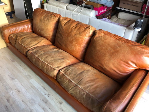 Poltrona Frau Socrates - Hermoso y elegante sofá de diseño italiano en color coñac