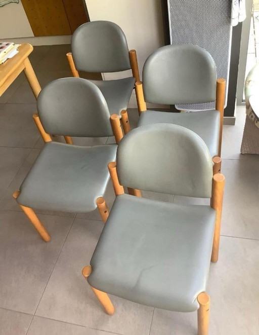 Chaises de salle à manger vintage Lübke interlubke , 4 pièces / retro
