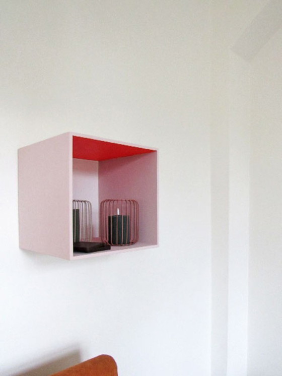 Image 1 of % SALE % -- Box - vintage wooden wall shelf (orange)