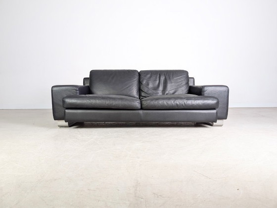 Image 1 of Originele vintage Roche Bobois leren tweezitsbank