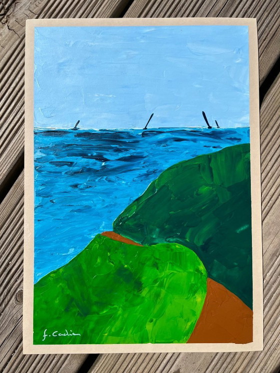 Image 1 of Acrylique Sur Papier Teinté 250g. Format A4 30x21cm.