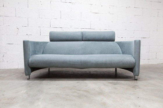 Image 1 of "Negresco" Sofa, designed by Bernard Massot for Neology France, in moiré velvet