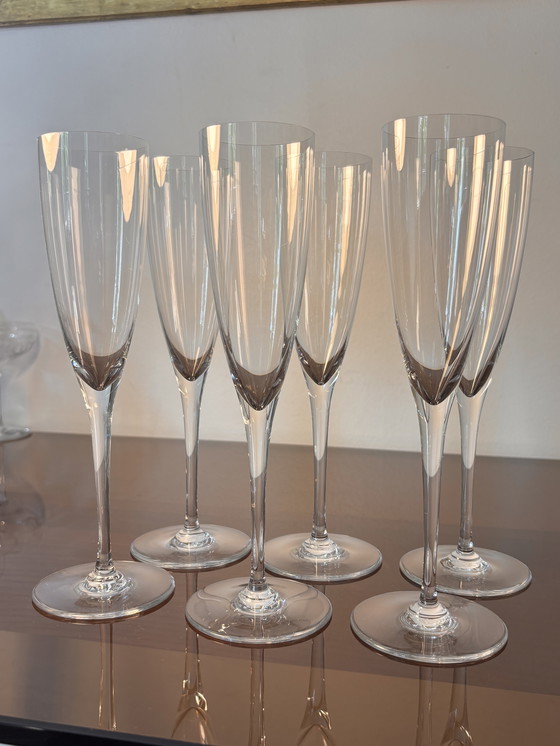 Image 1 of Baccarat Dom Perignon crystal Flutes Baccarat 6p. 