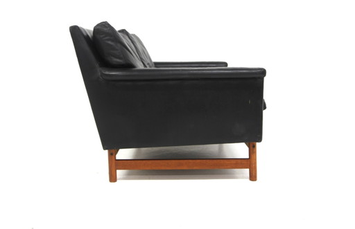 Scandinavian Two-Seater Leather Sofa, Sweden, 1960
