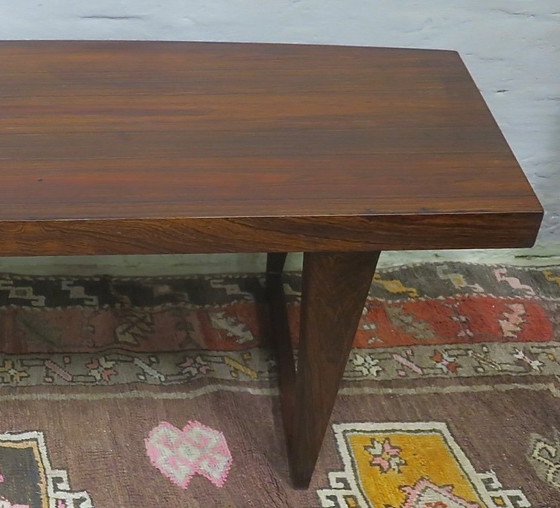 Image 1 of Leif Hansen Curved Coffee Table on Sled Feet, Denmark 1960s