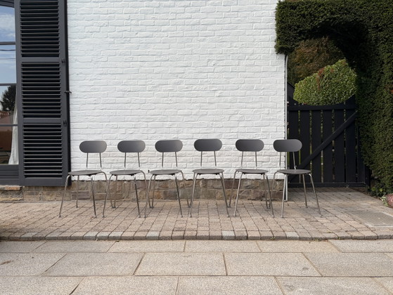 6 Sedie Mariolina di Enzo Mari per Magis – Sedie da pranzo, Plastic, Chrome (photo 6 of 12)