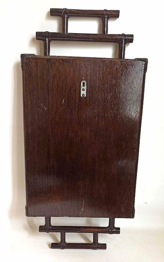 Decorative brown bamboo frame, Rattan, Glass, 1970 (photo 11 of 12)