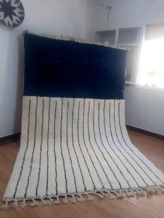 Handgewebter marokkanischer Teppich - tiefblaues Muster - Wolle - 306 x 201 cm – Teppiche & Läufer, Wool (photo 2 of 7)