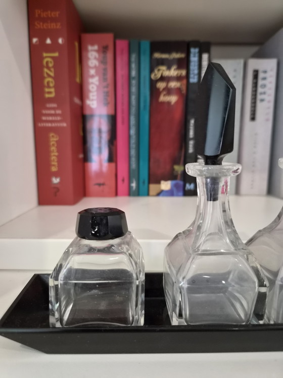 Image 1 of Beautiful Art Deco Oil & Vinegar Set – 5-piece – 1930s
