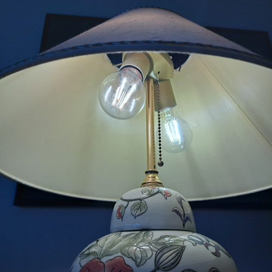 Vintage Porcelain Table Lamp 58cm Floral Chinoiserie Hollywood Regency – Ceramic (photo 6 of 10)