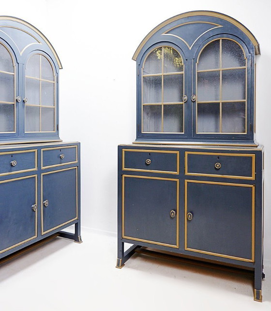 Image 1 of Mobile vintage a due pezzi laccato grigio - disponibile in coppia (B)