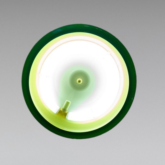 Image 1 of 2x Lampadari a sospensione vintage da biliardo verde italiano, anni '70