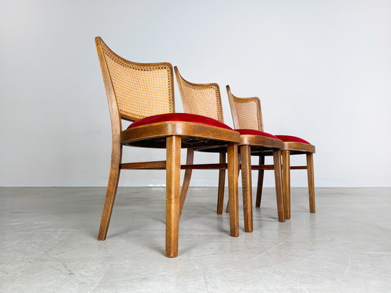 Image 1 of Conjunto original de tres sillas Thonet A811/1 Josef Hoffmann 1951 Tapizadas