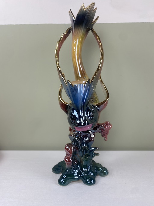 Large Vintage Fish Vase