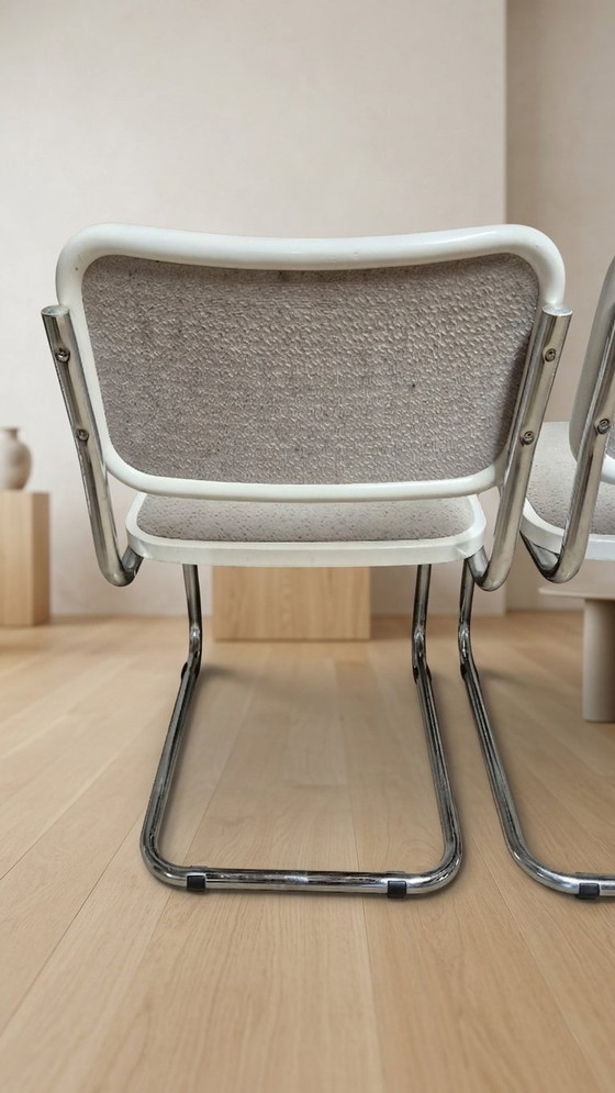Image 1 of Set of 4 Marcel Breuer Tubular Chairs, Mid Century Modern Bauhaus Chrome Cantilever Dining Chairs, 20th Century
