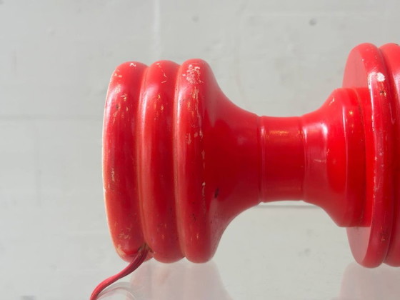 Image 1 of Lampada da tavolo rossa in pietra, stile futuristico, anni '70.