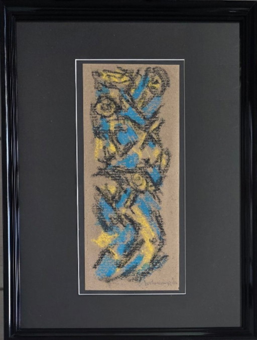 Theo Wolvecamp - Abstracte compositie (Pastel on paper - unique work)