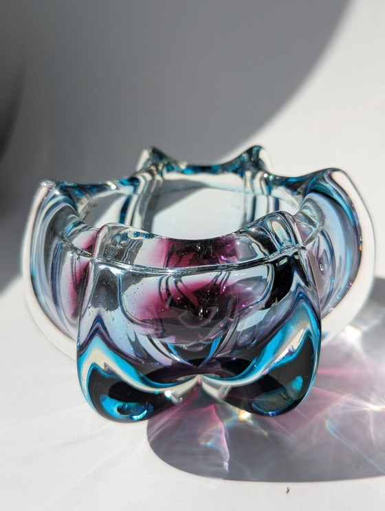 Image 1 of Raro posacenere/ciotola d'epoca in vetro di J. Hospodka per Chrisbska Sklarna, Cecoslovacchia, 1960