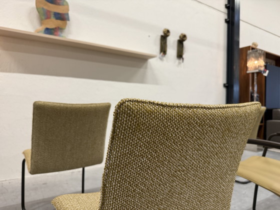 Image 1 of 6 chaises de salle à manger Leolux Freyr en tissu et cuir