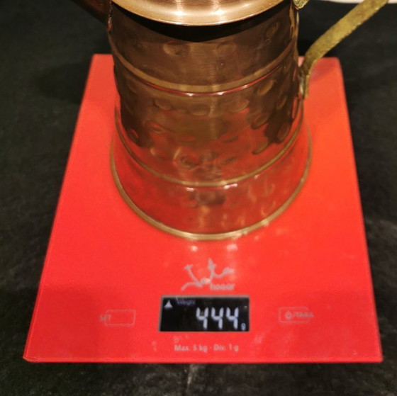 Image 1 of CAFFETTIERA ANTICA ARTIGIANALE IN RAME E OTTONE