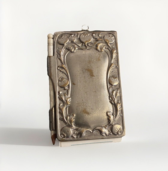 Image 1 of Notebook circa 1900 (Art Nouveau) with antique poppy relief