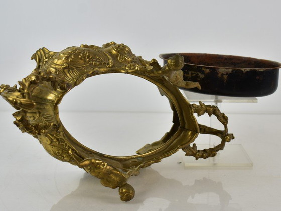 Image 1 of Antique gilt bronze jardinière with putti – Rococo style, ca. 1900
