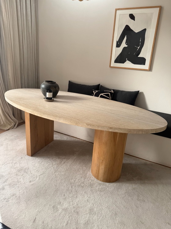 Travertine Dining Table Maison Mimi et Toi – Wood (photo 2 of 5)