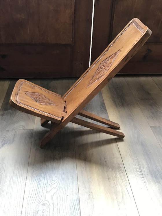 Set of Hand Carved Chair, Cuba, 1960s – Adjustable recliner chair, Wood (photo 3 of 7)