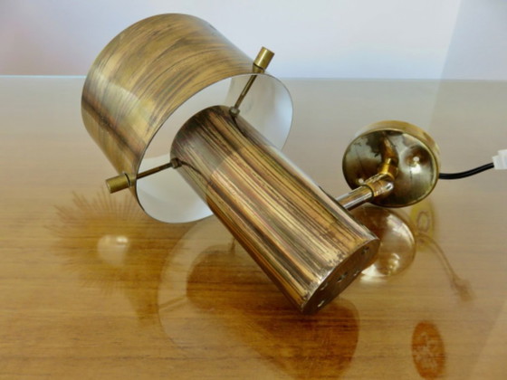 Image 1 of Dänische Wandleuchte aus massivem Messing, Jo Hammerborg, 1970