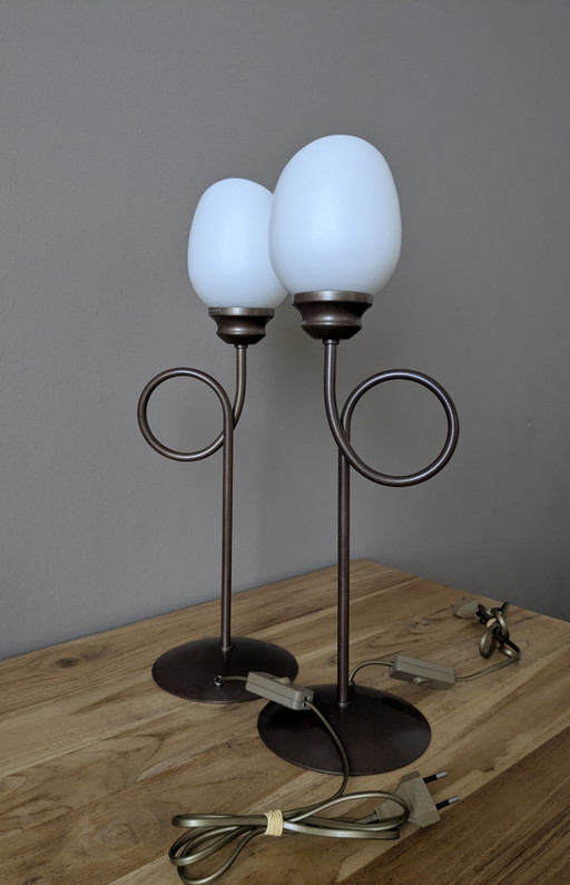Set of Vintage Solid Table Lamps 'Tulip'