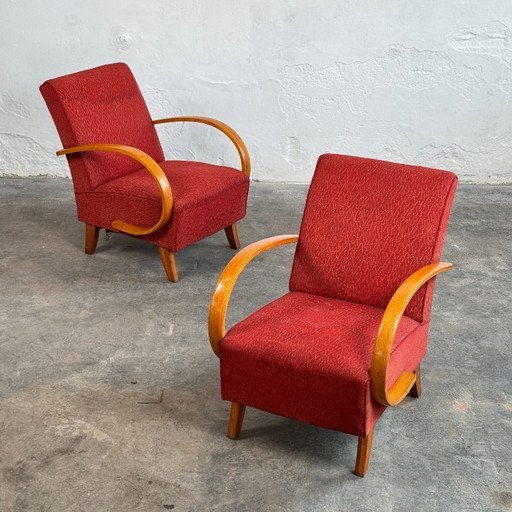 Pair of Halabala H-410 Armchairs, 1930s – Czechoslovak Art Deco