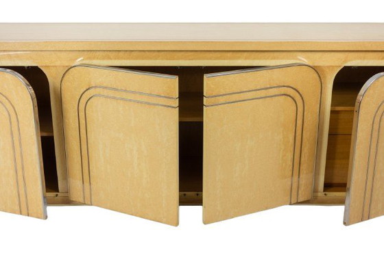 Image 1 of Aparador de madera de abedul de cuatro puertas, década de 1970