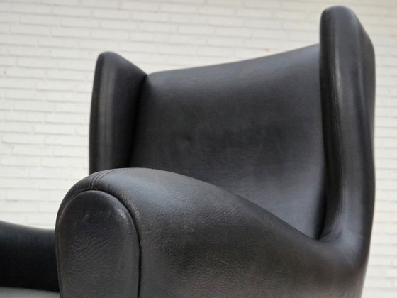 Jaren 60, Deens ontwerp van Illum Wikkelsø, fauteuil, model 110, leer, teak – Wood (photo 18 of 21)