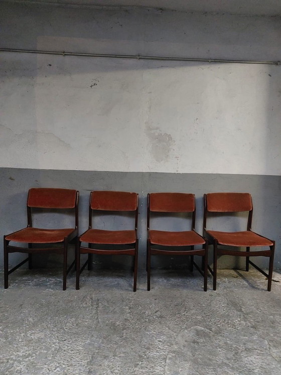 4 sedie in palissandro in stile metà secolo – Sedie da pranzo, Textile, Vintage (photo 54 of 54)