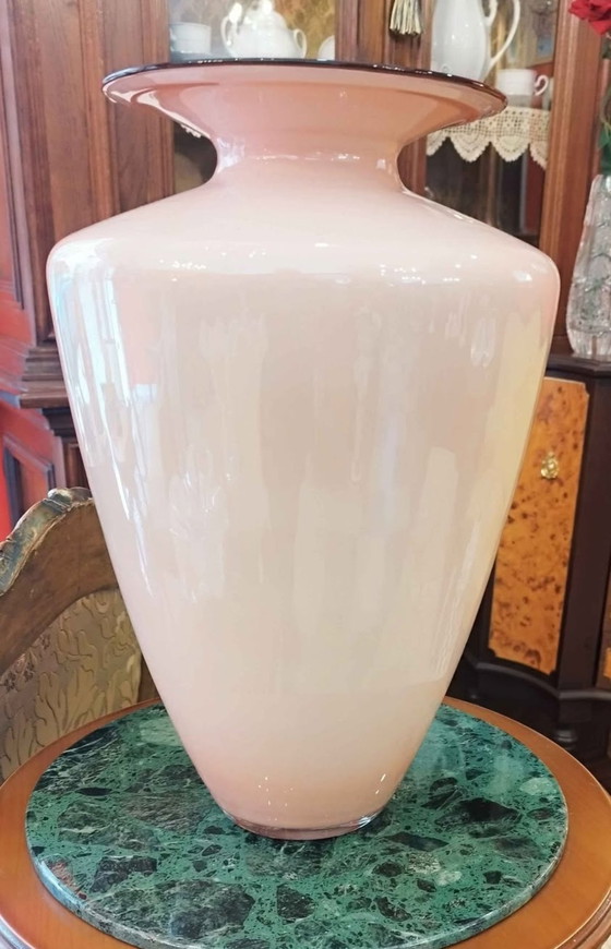 Image 1 of Opaline Murano glazen vaas 38 cm